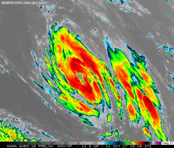 Ophelia became a hurricane yesterday in the eastern Atlantic. Current max sustained winds are at 85 MPH. Moving NW at 3 MPH. @NOAA GOES16   
