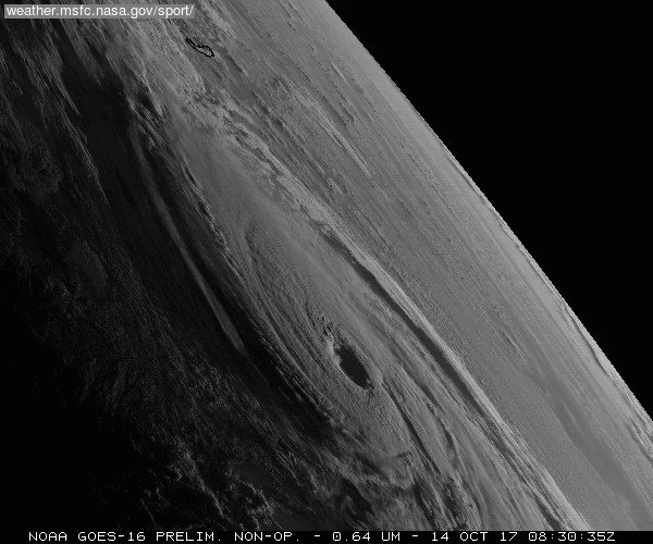 Incredible sequence of Hurricane Ophelia yesterday, Oct 14, while at CAT 3 intensity by NOAA GOES-16 satellite   