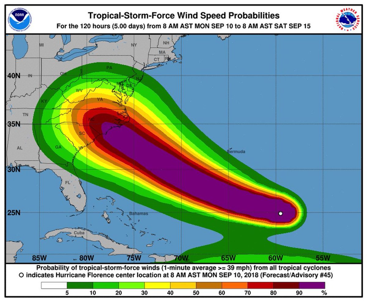 'Atmospheric Brick Wall' Steers Hurricane Florence Toward US East Coast    