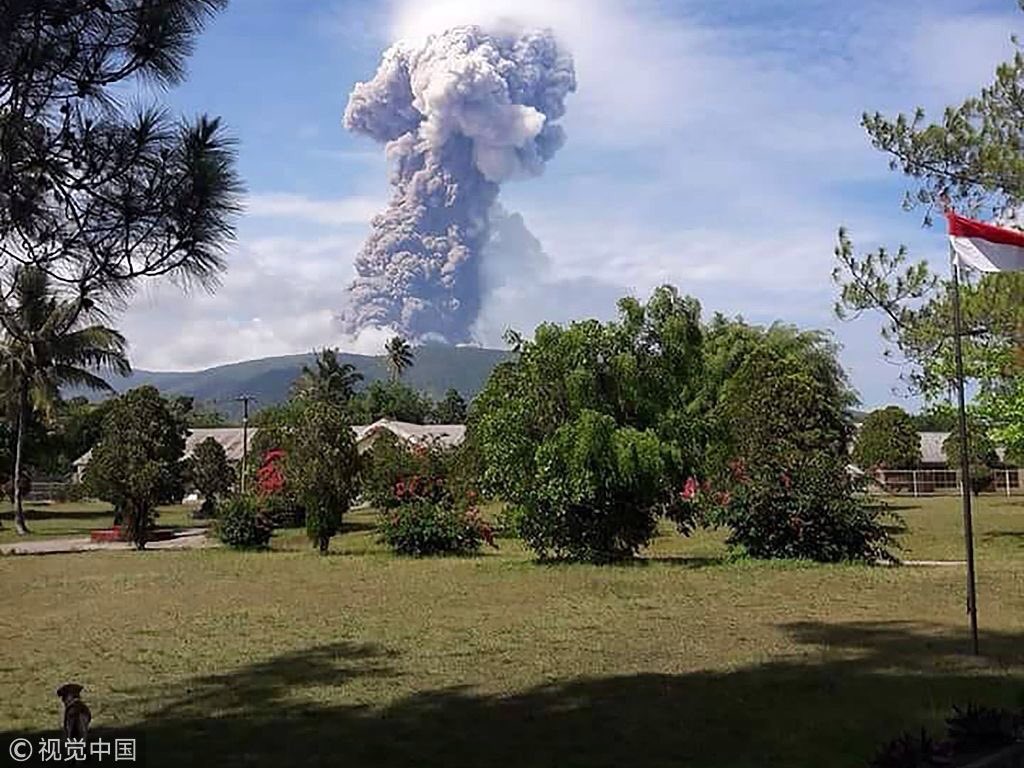 A volcano erupts in Indonesia on the same island as earlier earthquake.  