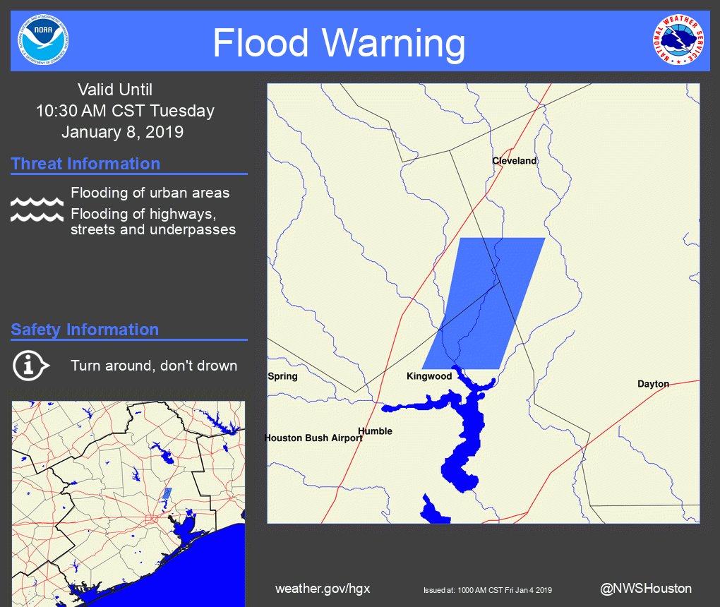 NWS Houston:The National Weather Service in Houston/galveston has Issued a Flood Warning for The East Fork San Jacinto Near New Caney