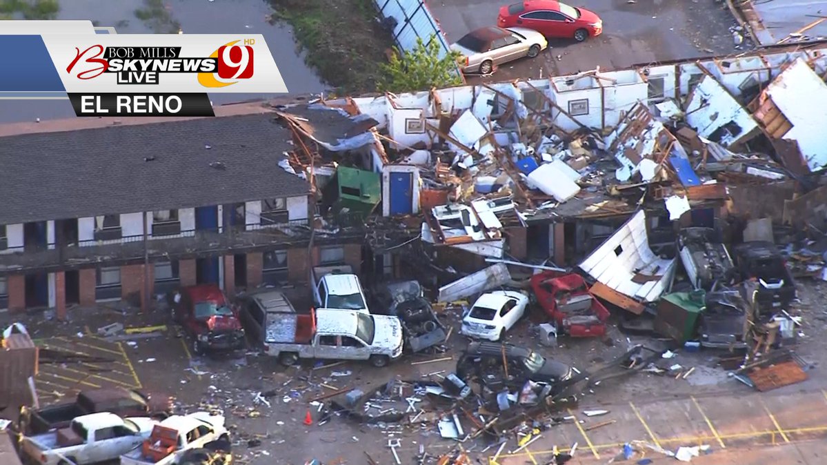 First images from the El Reno tornado damage. The damage path is