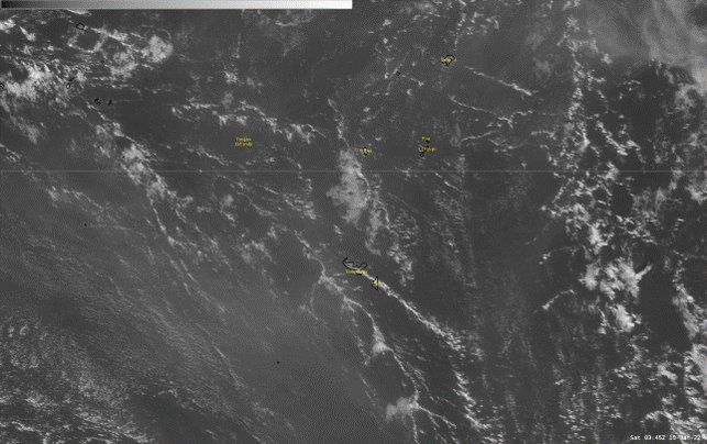1.14.2021:  Large volcanic eruption near Tonga (Hunga Tonga-Hunga Ha'apai volcano) today as seen from outer space. Shown on visible imagery using the Himawari satellite