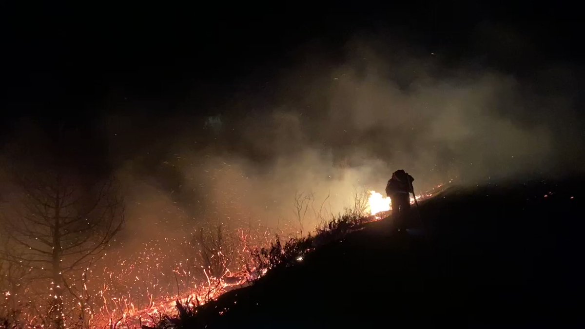 Geyserfire.  Very windy, difficult to stand
