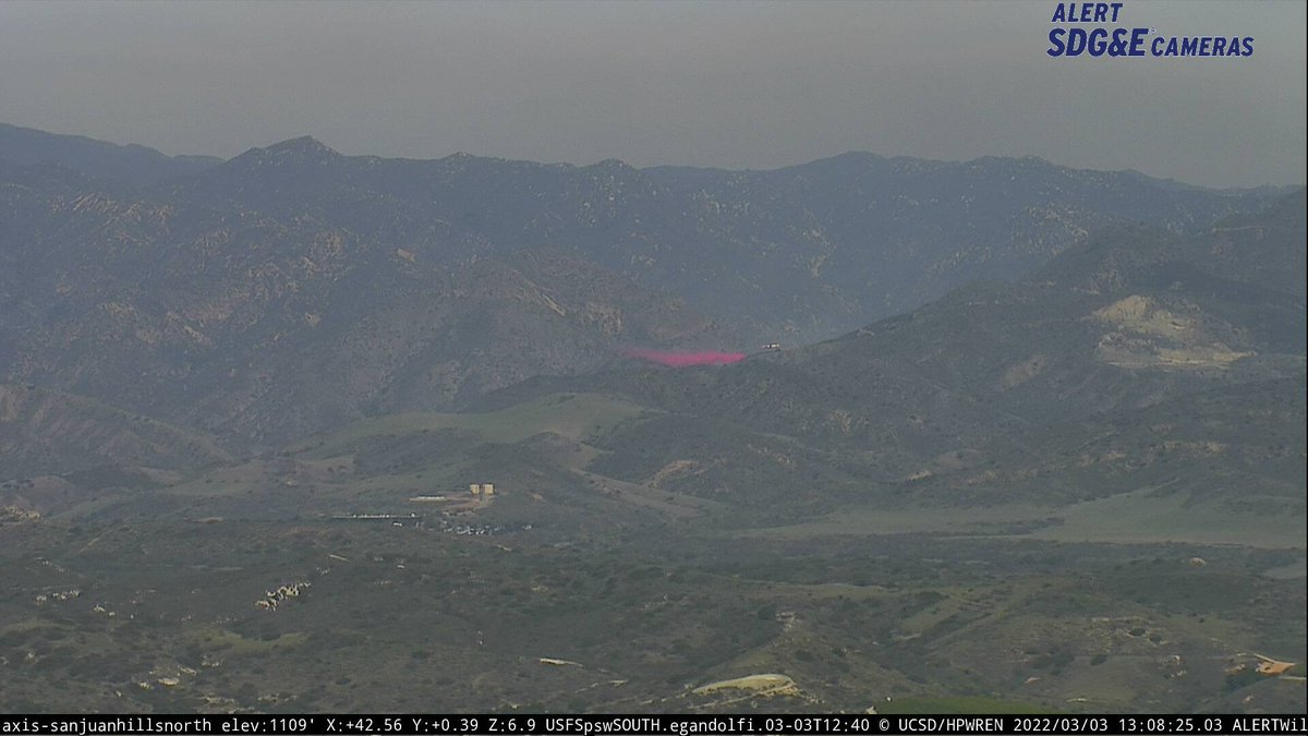 SanJuanFire (Orange Co) - IC reports forward progress has been stopped, great progress being made, acreage revised to 3-5 acres. Line of retardant around the fire, releasing some aerial resources now.