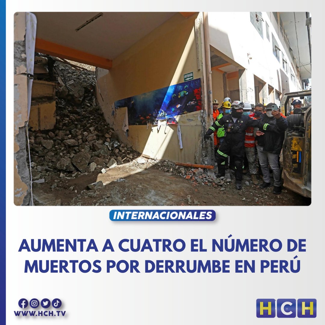 The fatalities after the landslide that occurred on Tuesday in the province of Pataz, region of La Libertad, in northern Peru, amount to four, three men and a baby, as confirmed by the fire department, which is working in the area. declared an emergency