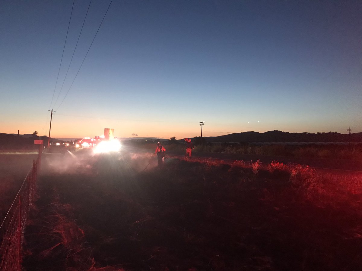 Grass Fire. SBC on scene of a 1 acre grass fire 101SB 1 mile south of Los Alamos. 3 engines and a Water tender have knocked the fire down. Will be on scene to mop up do approximately 1 hour. No injuries,no structure threat. Traffic restrictions in area.
