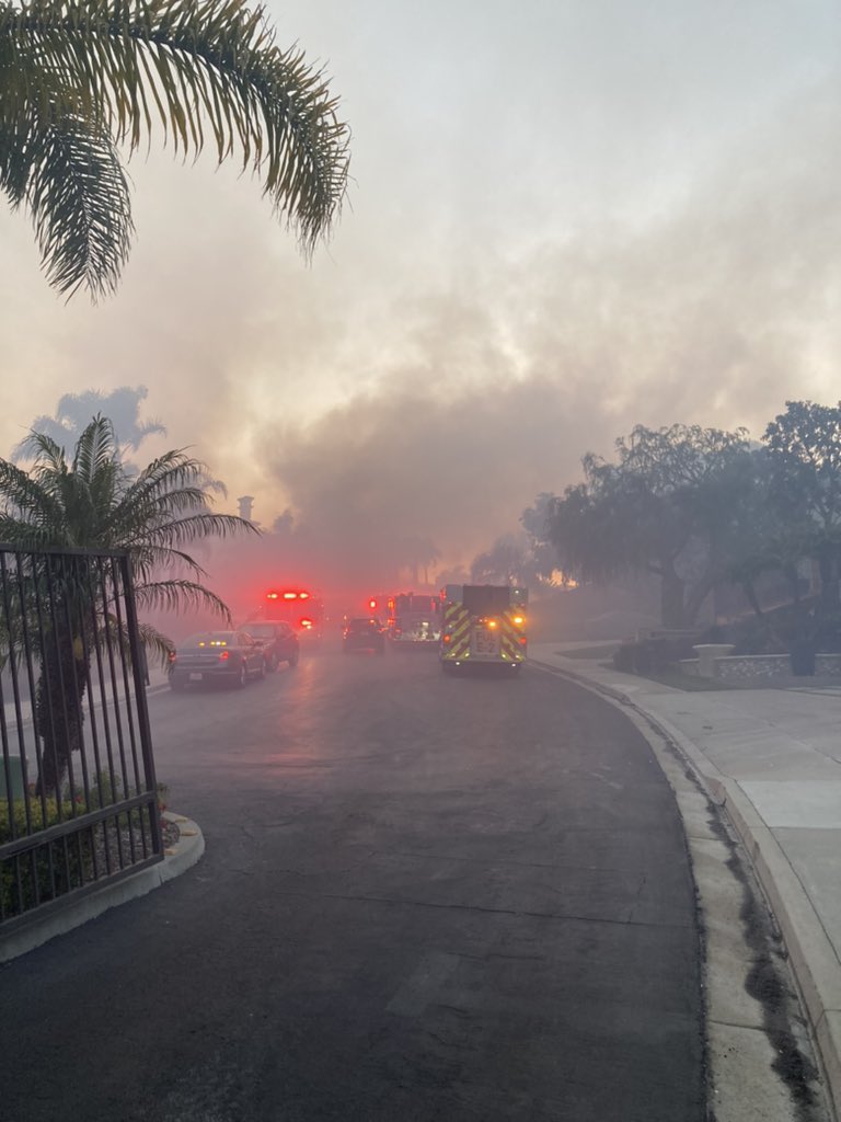 Heavy smoke at Coronado Pointe with fierce winds still pushing east