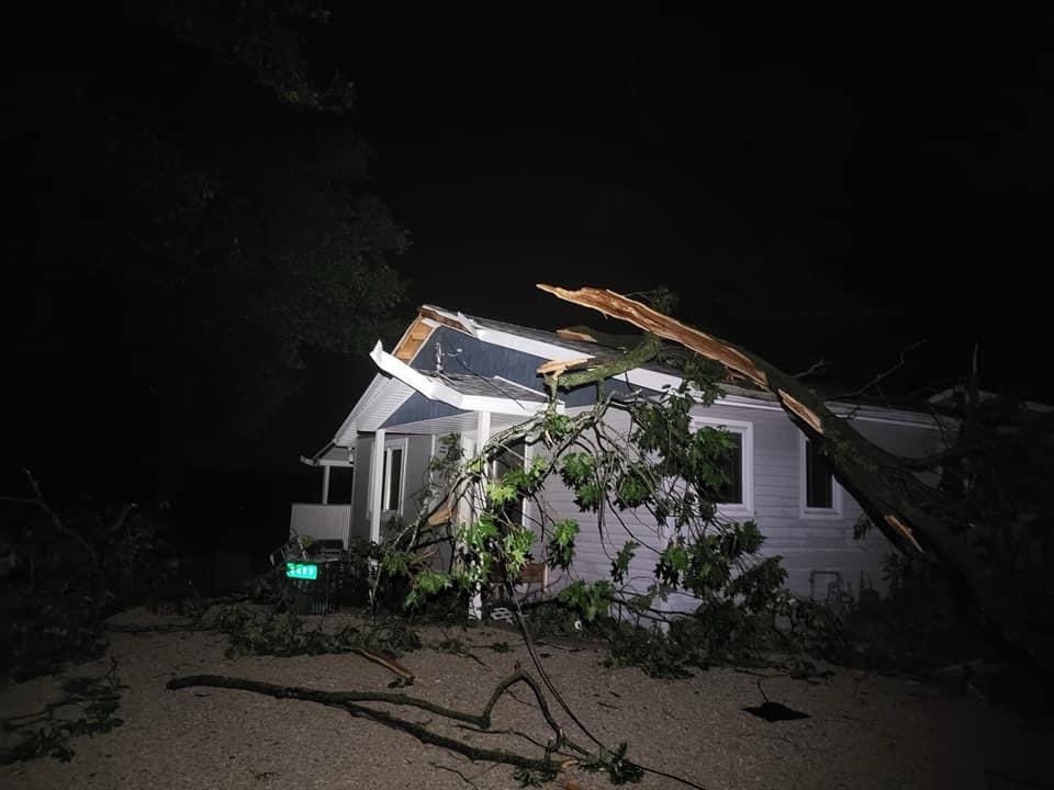 Reports of multiple homes having significant storm damage in Tri Lakes.