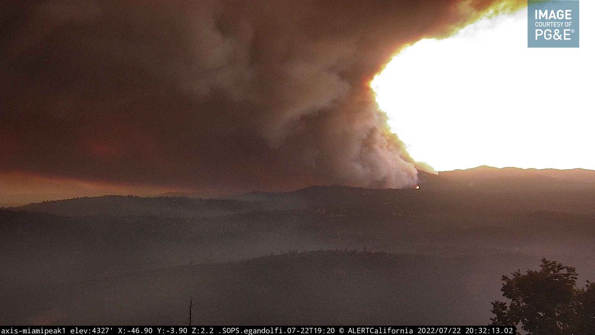 OakFire (Midpines, Mariposa Co) - Air Attack estimating the fire to be 2,000-2,500 acres but their view is hampered by smoke. Tankers doing their last drops & being released for the night due to nightfall. Tankers &amp; copters ordered for tomorrow morning