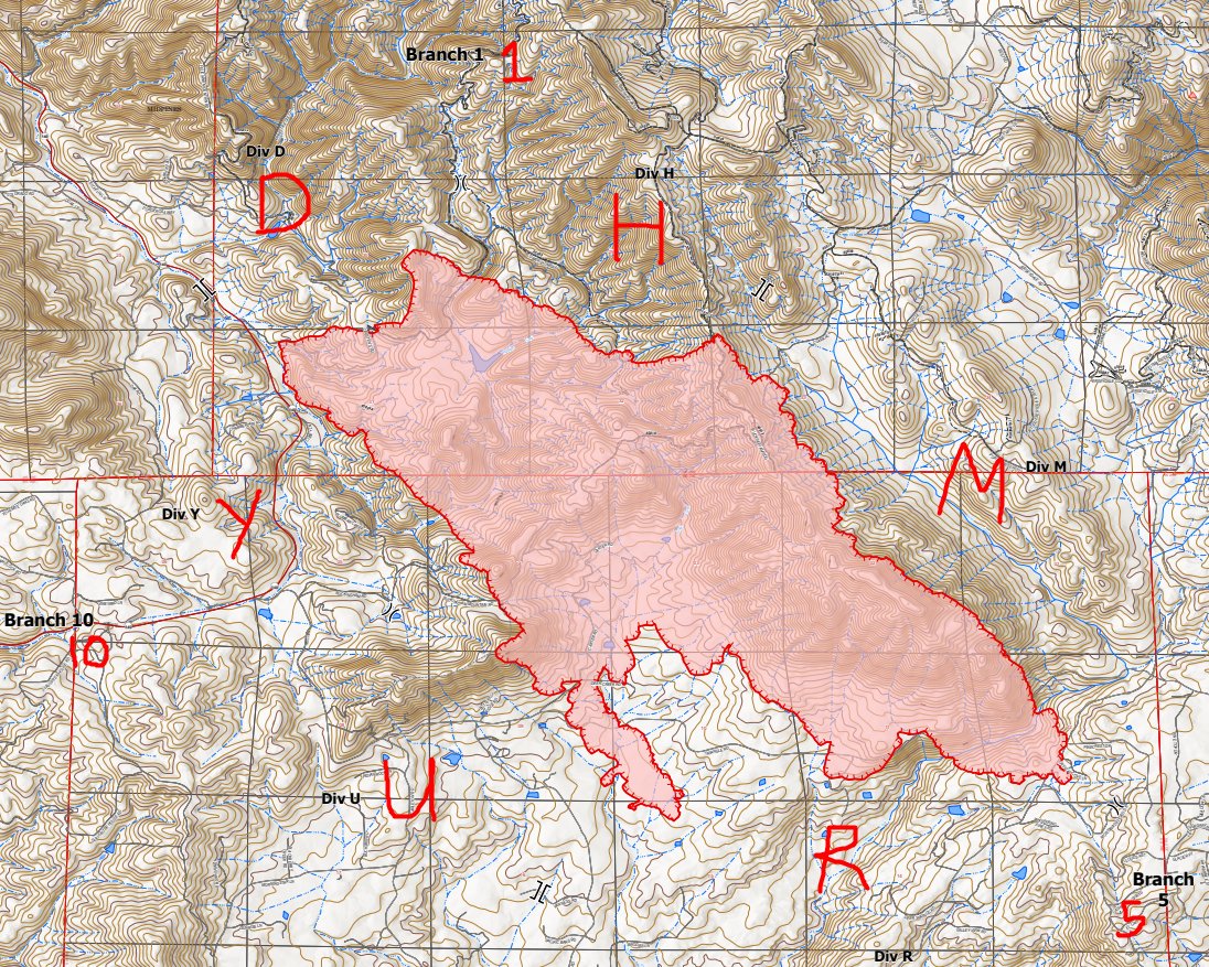 OakFire (Midpines, Mariposa Co) - The fire is still backing towards Van Ness, but have engines + a crew there. Spreading out another ST along Carleton Rd & Indian Rock Ln. Intel 24 en-route from SoCal again, may have more intel soon. Ops map below (I drew in bigger letters)