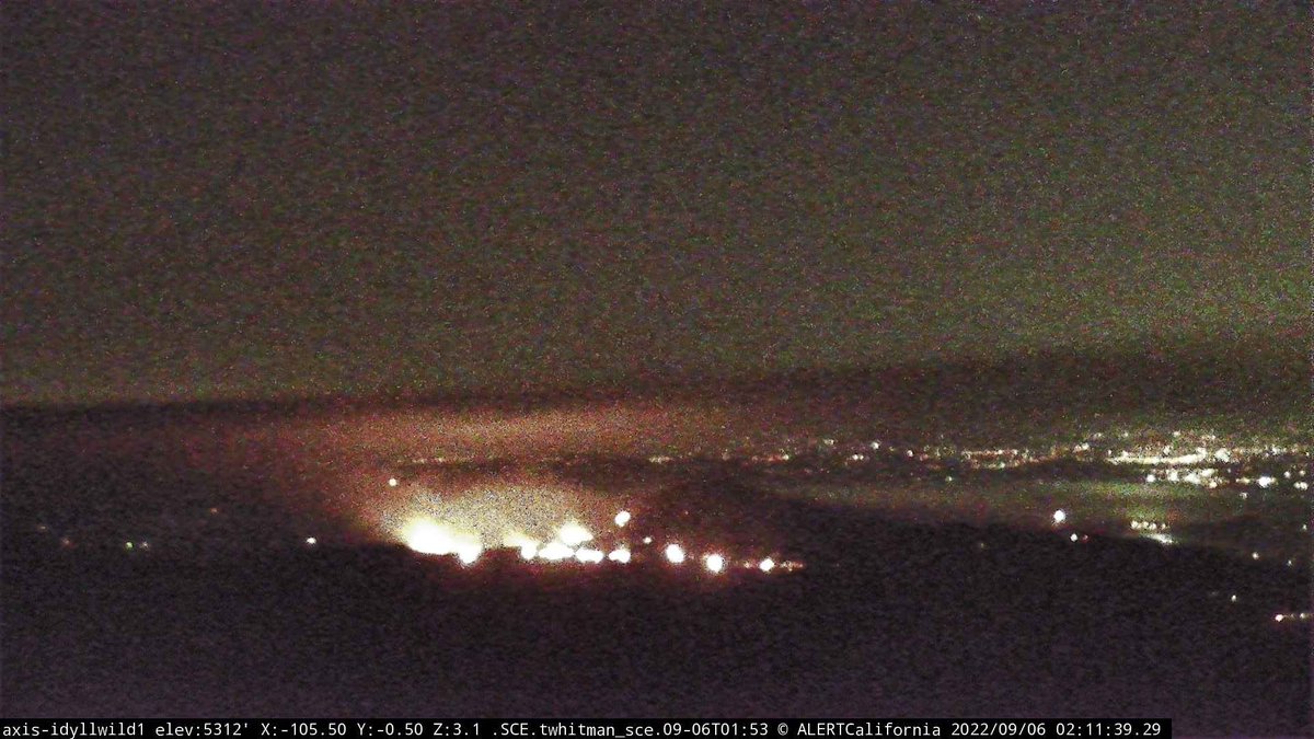 FairviewFire (S/O ValleVista, Riverside Co) - The night time copters from the Quick Reaction Force are wrapping up their drops for the night as they are timing out. Not much updates on fire spread. S/E side of fire may be problematic tomorrow per radio traffic