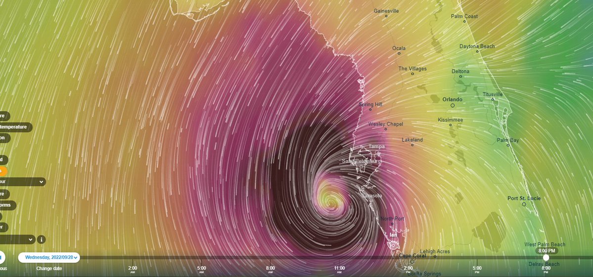 If you are in Tampa or StPetersburg, the GFS weather model's prediction is NOT your friend. 24 hours of the storm parked right on the outside of Tampa Bay