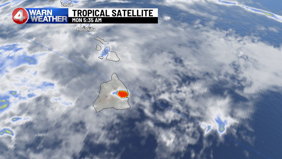 MAUNA LOA has just erupted on Hawaii's big island, first time in 38 years. It's the largest active volcano in the world.  Particles from volcanic eruptions can make their way into the upper atmosphere and produce cooling.