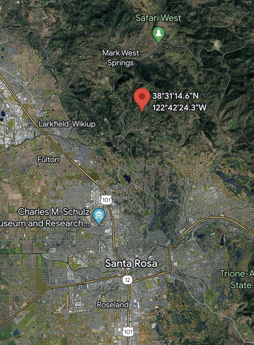 AnaheimFire - CAL FIRE Sonoma-Lake-Napa Unit and local agencies are responding to a vegetation fire on the 1600 block of Anaheim Ct., to the east of Mark West Springs Rd. If traveling in the area, please use caution and give way to emergency vehicles