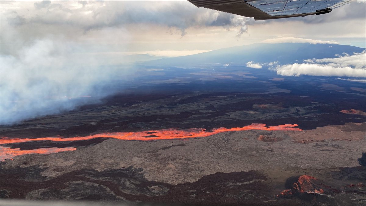 Hawaii's MaunaLoa volcano erupts.