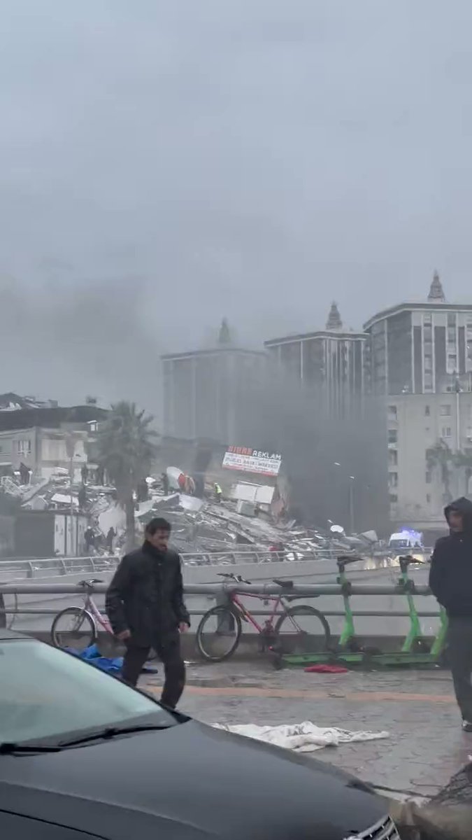 Multiple buildings collapsed - footage shows aftermath of 7.8 magnitude earthquake in İskenderun Turkey