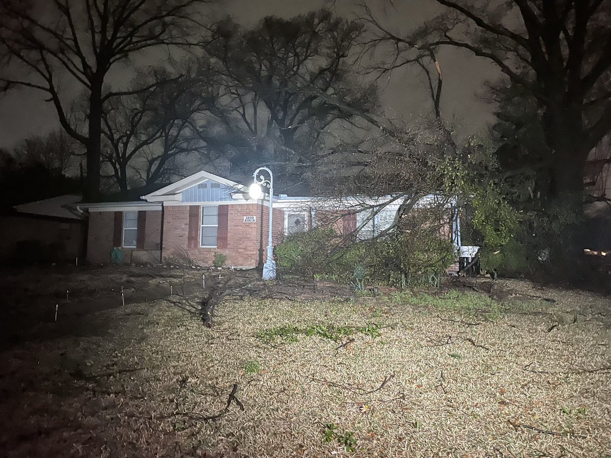 Some of the damage at a home in Hurst this morning