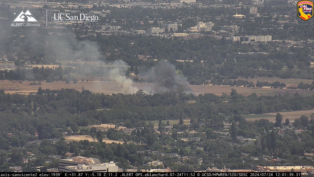 A smaller brushfire continues to burn in the Sepulveda basin and that smoke is visible from the 101fwy and 405fwy.  Those roads are not directly affected