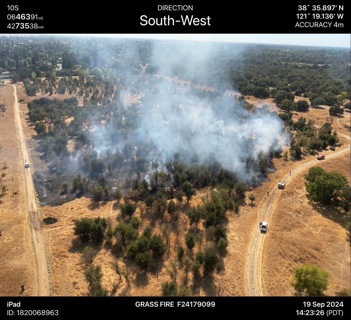 Metro Fire units are on scene of a 5 acre grass and brush fire in Rancho Cordova along the American River Parkway.  Forward progress has been stopped and no structures threatened