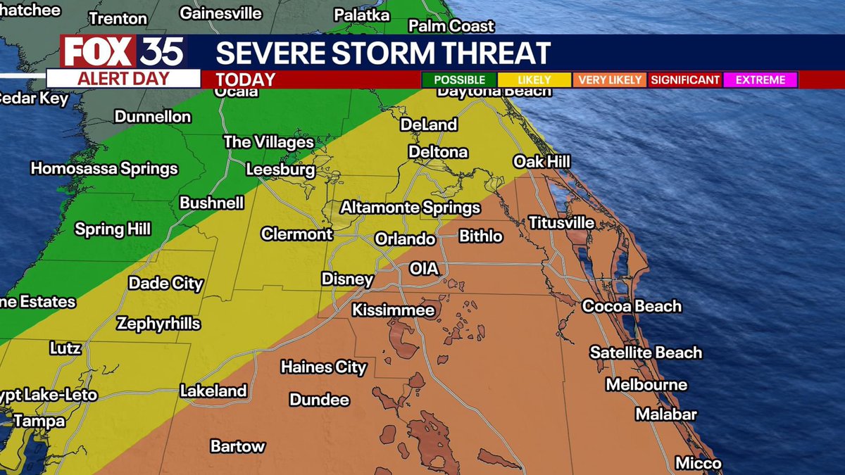 Storm Prediction Center upgrades central FL along and south of I-4 to very uncommon Level 3 risk for tornadoes within outer-rain bands of Hurricane Milton. Shootin' ya straight - if you are in orange especially (but also yellow zones) this is as favorable a tornado