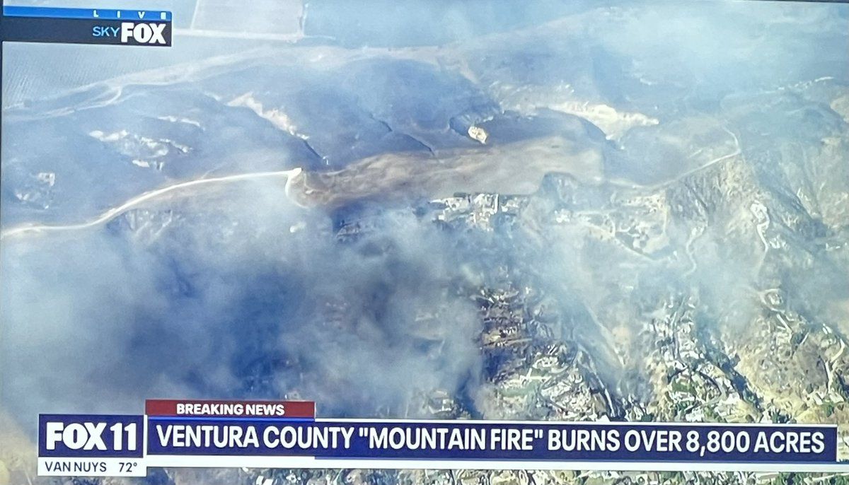 Mountain Fire in Ventura County has destroyed at least 20 homes, almost 9,000 acres.A high wind warning and mandatory evacuations are in place for several areas including Camarillo Heights area