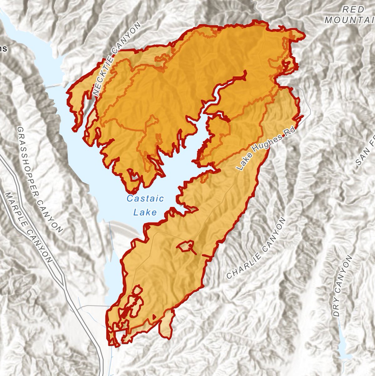 HughesFire OES Intel 24 has Mapped the Fire at 9,268 acres.The Fire has Reportedly jumped Charlie Canyon Road