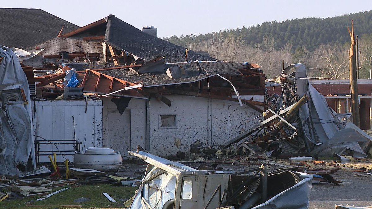 Tornado damage in Winterboro, Alabama - (Talladega County)