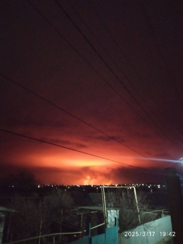 Wildfire raging near Berdyansk