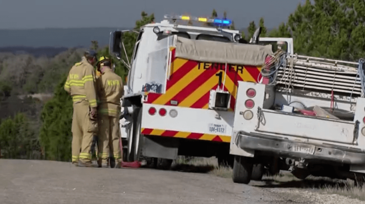 firefighter was injured Sunday when a falling tree limb struck them while battling the Crabapple Fire that has burned nearly 10,000 acres near Fredericksburg, officials said