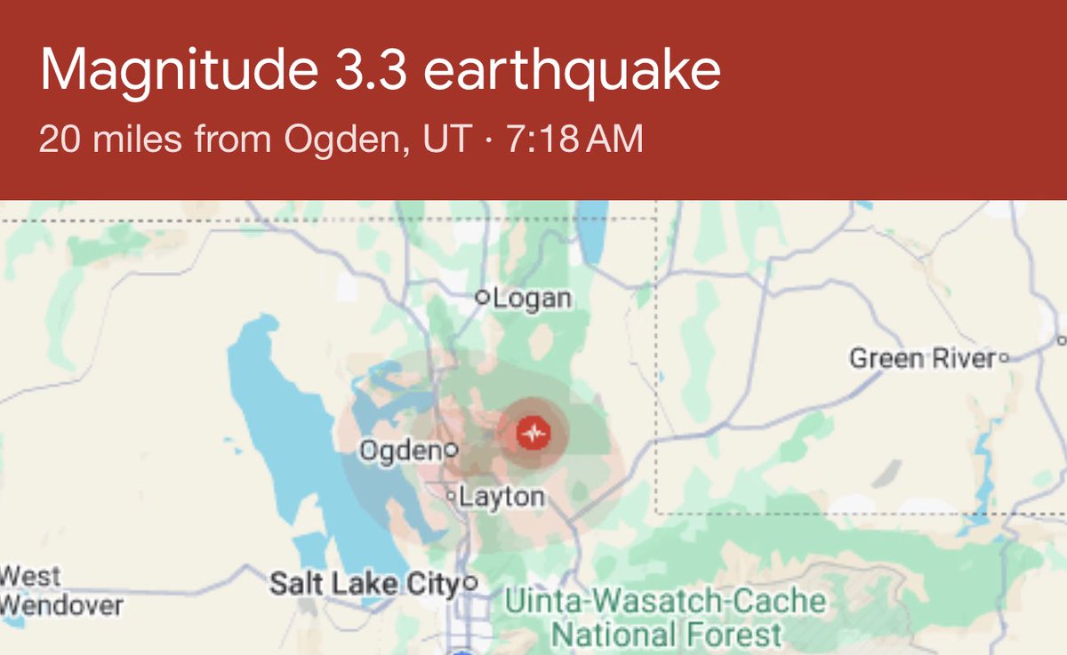 WeberCounty A small magnitude 3.3 earthquake struck northern Utah today, January 4, 2026.
