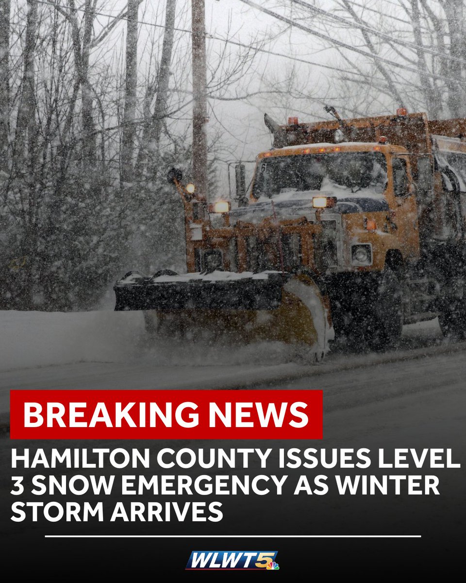 SNOW EMERGENCY UPGRADE: Hamilton County upgrades to level 3 snow emergency. All roads closed for non-emergency and non-essential use.