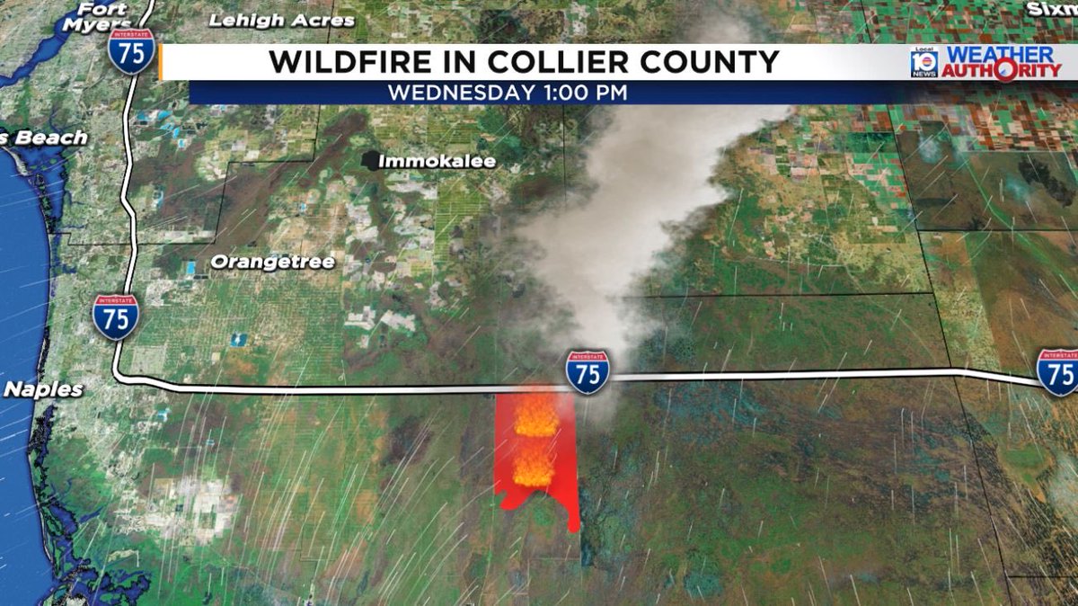 A 25,000  acre wildfire is ongoing in South Florida along Alligator Alley. Officials are monitoring flames near the roadway to make sure embers don&rsquo;t jump and spark spot fires on the north side