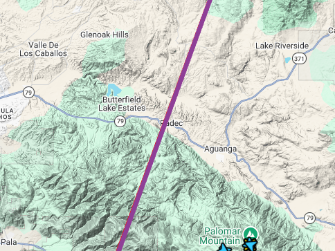 This is the CrosleyFire It looks to be in this general area. I heard dispatch tell E-77 that San Diego units were enroute. They have to drive into Riverside County passing many stations to get there.New vegetation fire - South of Hwy.79 x/Hwy