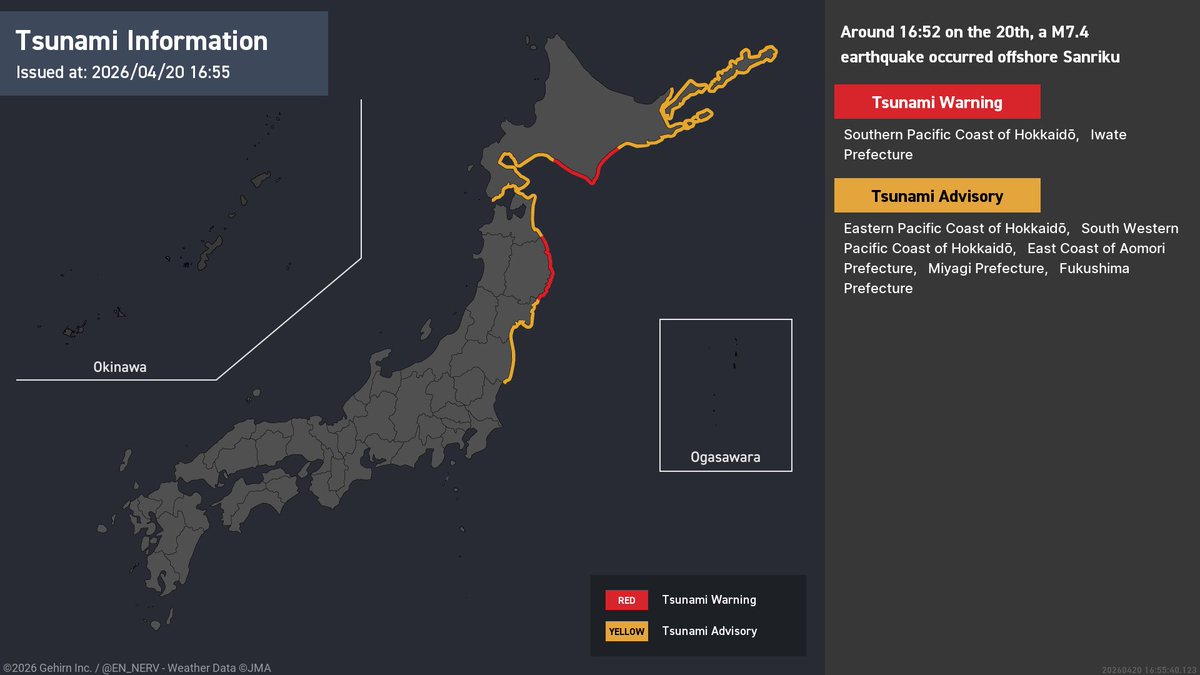 A powerful 7.4-magnitude earthquake struck northern Japan, triggering a tsunami warning with waves of up to 3 meters expected, as authorities urge people in coastal areas to evacuate to higher ground immediately