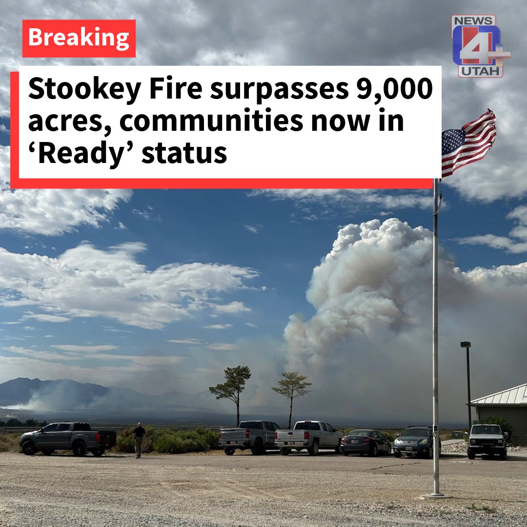 The Stookey Fire burning near Vernon has now burned over 9,000 acres, according to an update from Utah Fire Info on Tuesday
