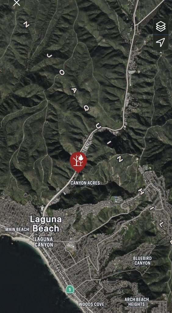 LagunaBeach / California Laguna Beach Fire and OCFA are responding to a reporting Vegetation fire call on Laguna Canyon Road