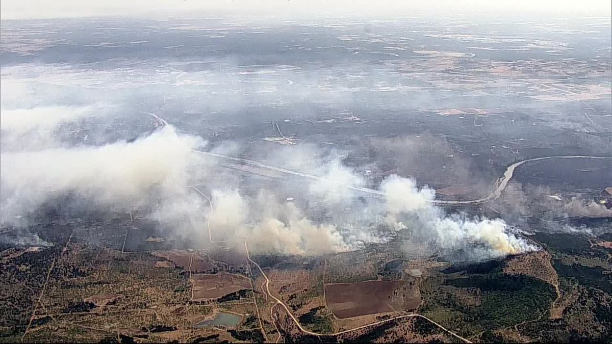 Here's what it looks like right now out in Palo Pinto County where a wildfire has already burned more than 50,000 acres.