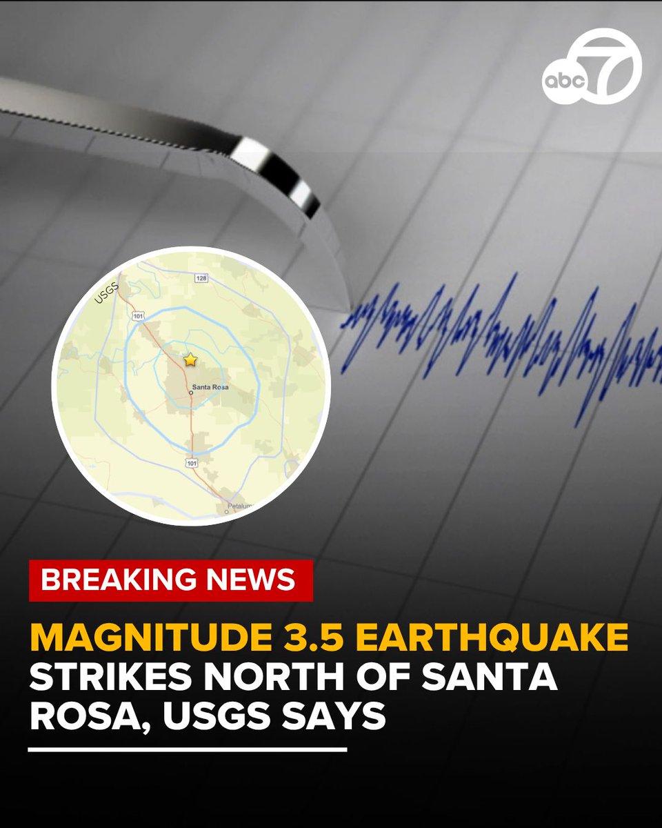 An earthquake with a magnitude of 3.5 struck just north of Santa Rosa at 10:33 a.m. Thursday, the U.S. Geological Survey said