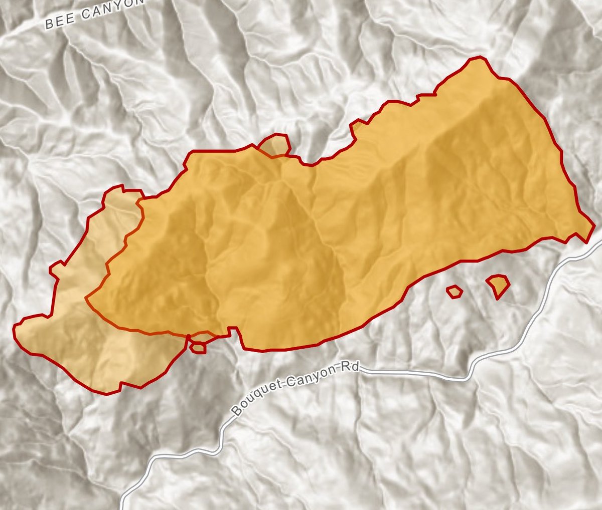 BouquetFire Aircraft Assisting Night Ops. Helco Copter 4PJ, ANF Copter 531. Helitankers 40, 47, 55. OES Intel 24 has Mapped the Fire at 1,048 acres with 30% Containment.